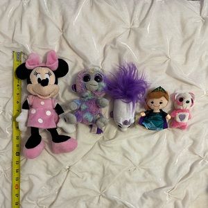 A Bundle of 5 Stuffies (Disney, TY, Frozen, etc)